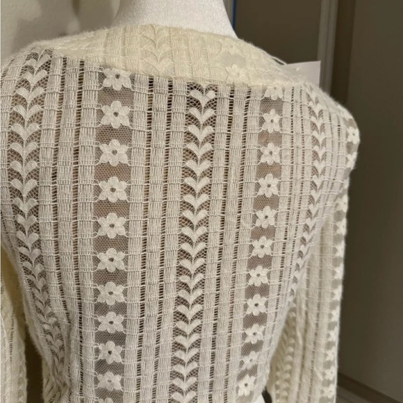 Emory Park Women's size small knit pointelle Cropped corset like cardigan - Picture 6 of 6